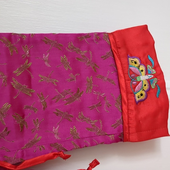 18M Mimi & Maggie Pink Red Gold Pants Shiny Dragonfly Drawstring Bottoms - Picture 5 of 12